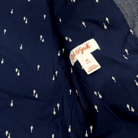 Navy Blue Textured Blazer Coat Formal Jacket by CAT & JACK Size 5T 100% Cotton - Picture 4 of 7